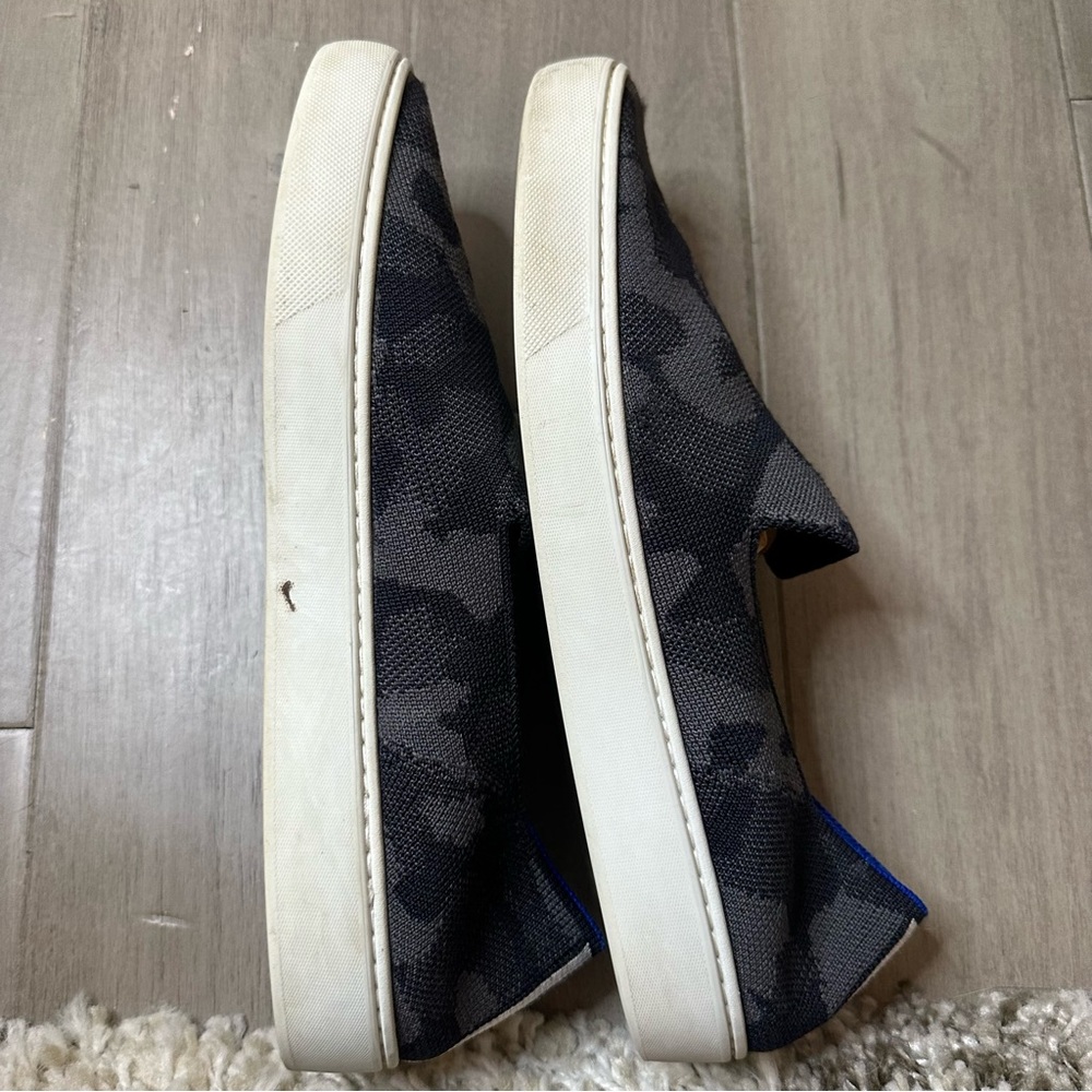 Rothy’s The Original Slip On Sneakers Black/Grey Camo Womens 10.5 - Picture 12 of 13